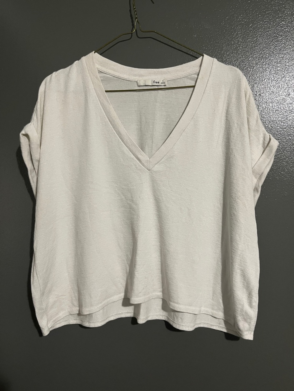 Wilfred Free Aritzia V-Neck Boxy Crop Tee